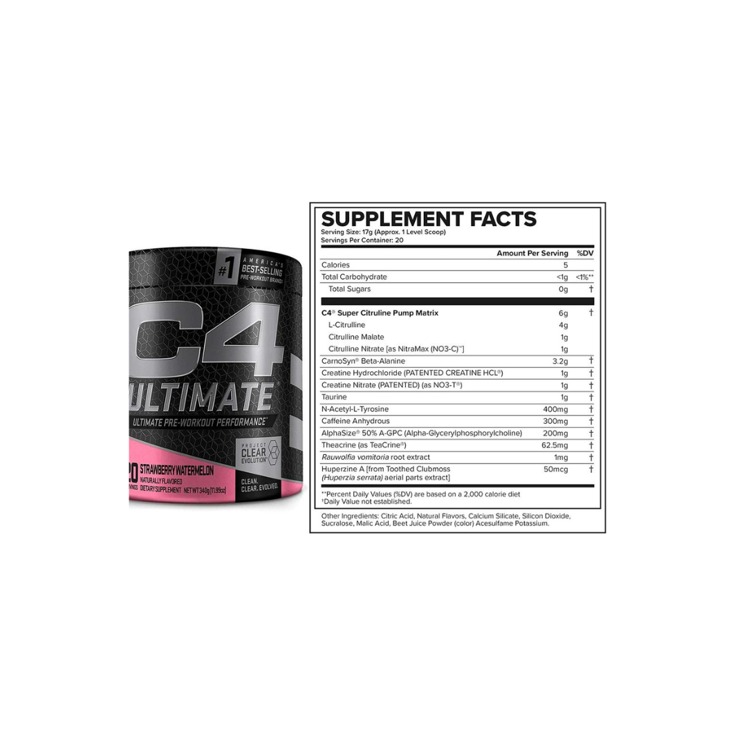 Cellucor C4 Ultimate Pre-workout Strawberry Watermelon Ingredient List
