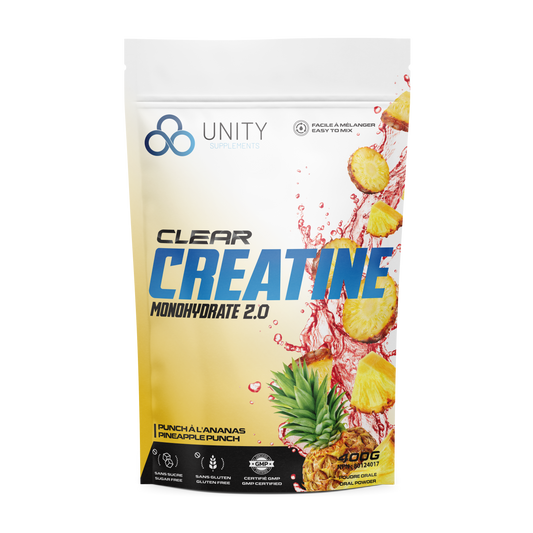 Unity Clear Creatine Monohydrate 2.0 400g bag - Pineapple Punch