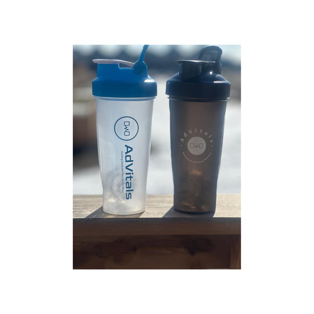 Advitals Shaker Bottle Transparent and Black