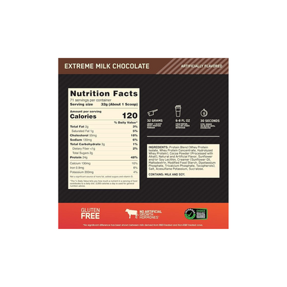 Optimum Nutrition Gold Standard Nutrition Label