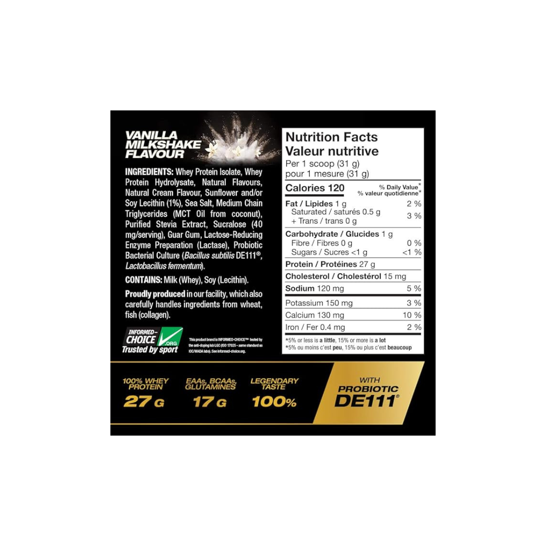 PVL Isogold Whey Isolate Nutrition facts