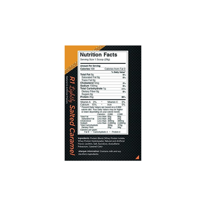 Rule 1 R1 Protein Isolate Salted Caramel Supplement fact