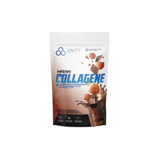 Unity Marine Collagen + Hyaluronic Acid Chocolate Hazelnut 360 g bag