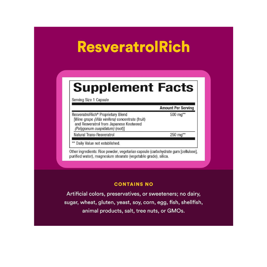Natural Factors ResveratrolRich Super Strength 500 mg (60 Tabs)