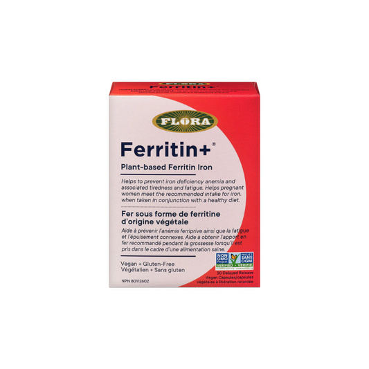 FLORA Ferritin+ Delayed - Release Iron Supplement (Bottle) 30 Vegan Cap