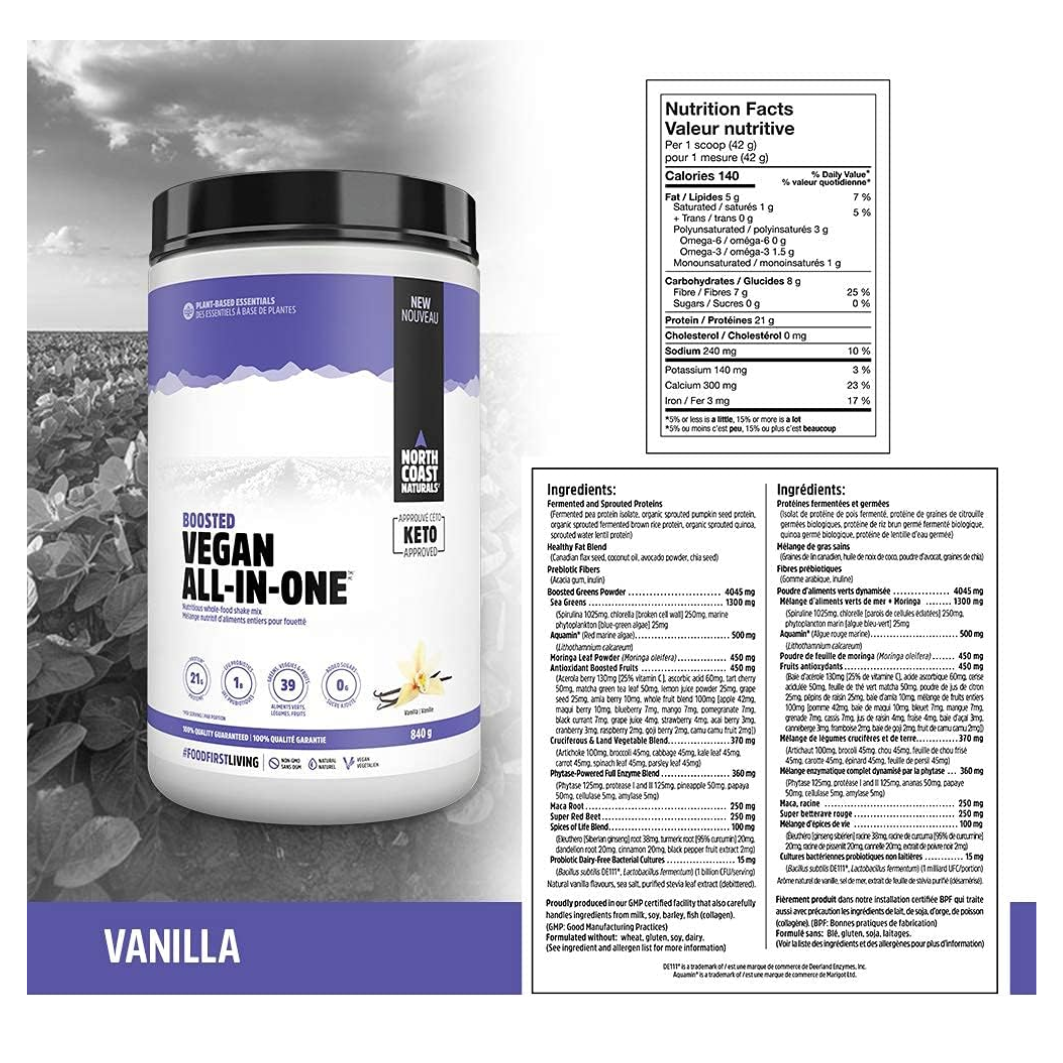 NORTH COAST NATURALS BOOSTED VEGAN 840g