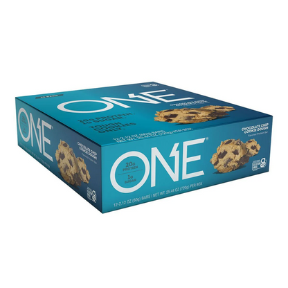 ONE Chocolate Chip Cookie Dough Flavored Protein Bar (12 x 60g Bars)